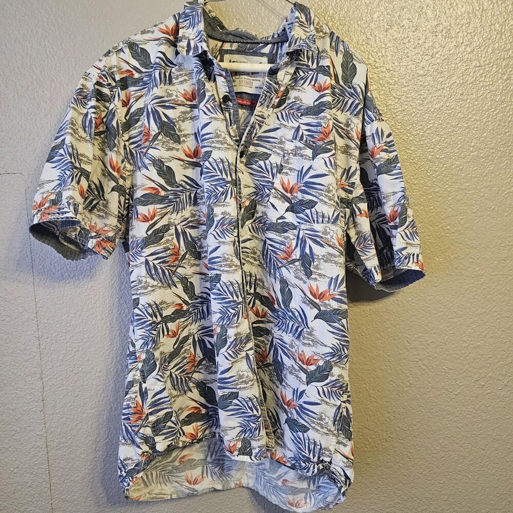 MBX Denim Wear Tropical Hawaiian Button-Up Shirt Men’s XXL Short Sleeve EE733